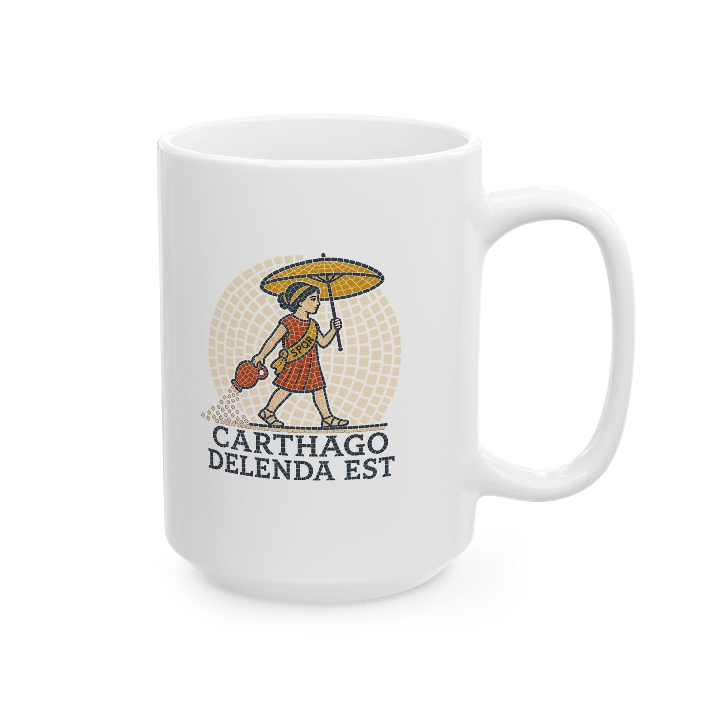 Carthago Delenda Est Mosaic Ceramic Mug, (11oz, 15oz)