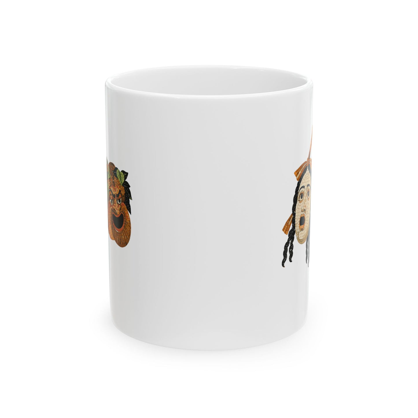 Theatre Masks Pompeii Mosaic Ceramic Mug, (11oz, 15oz)