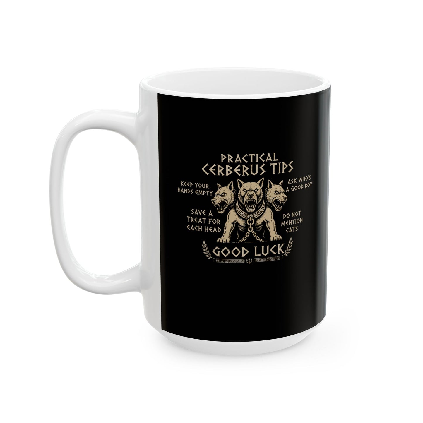 Practical Cerberus Tips Ceramic Mug, (11oz, 15oz)