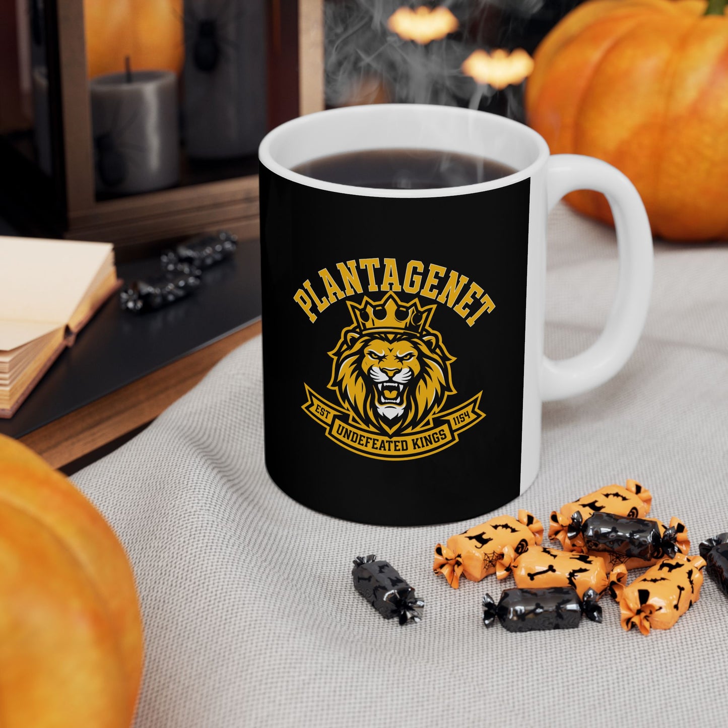 Plantagenet Dynasty Undefeated Lion Ceramic Mug, (11oz, 15oz)