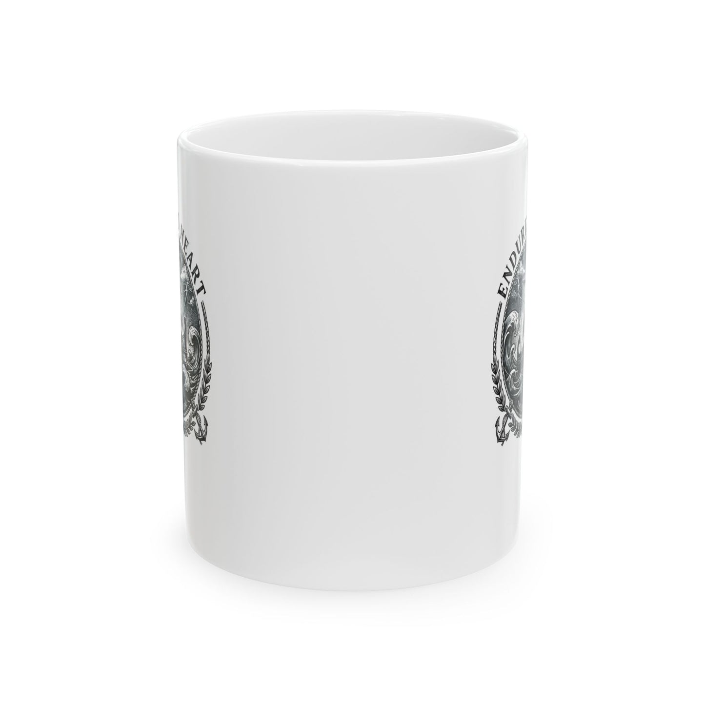 Odysseus Endure o Heart Quote Ceramic Mug, (11oz, 15oz)