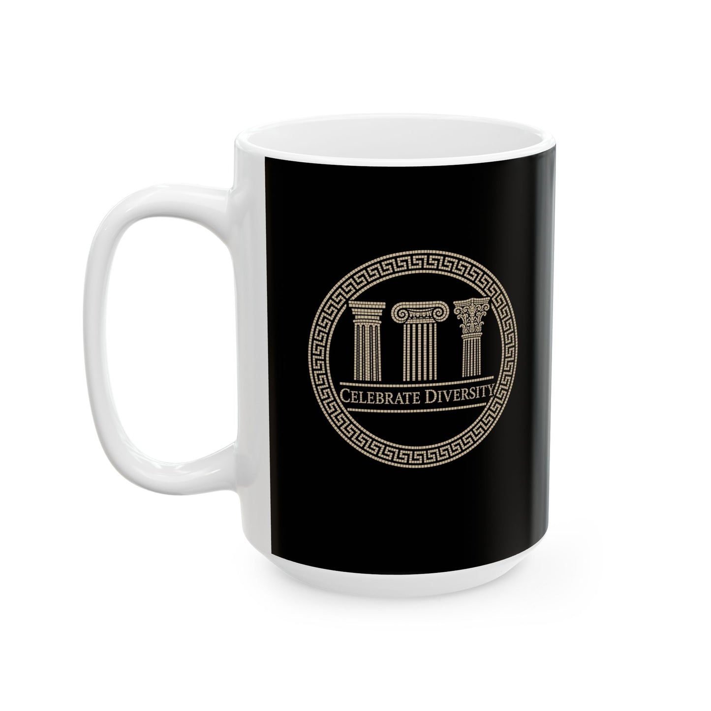 Celebrate Diversity Greek Columns Ceramic Mug, (11oz, 15oz)