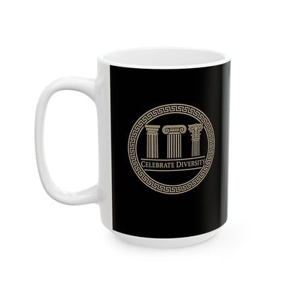 Celebrate Diversity Greek Columns Ceramic Mug, (11oz, 15oz)