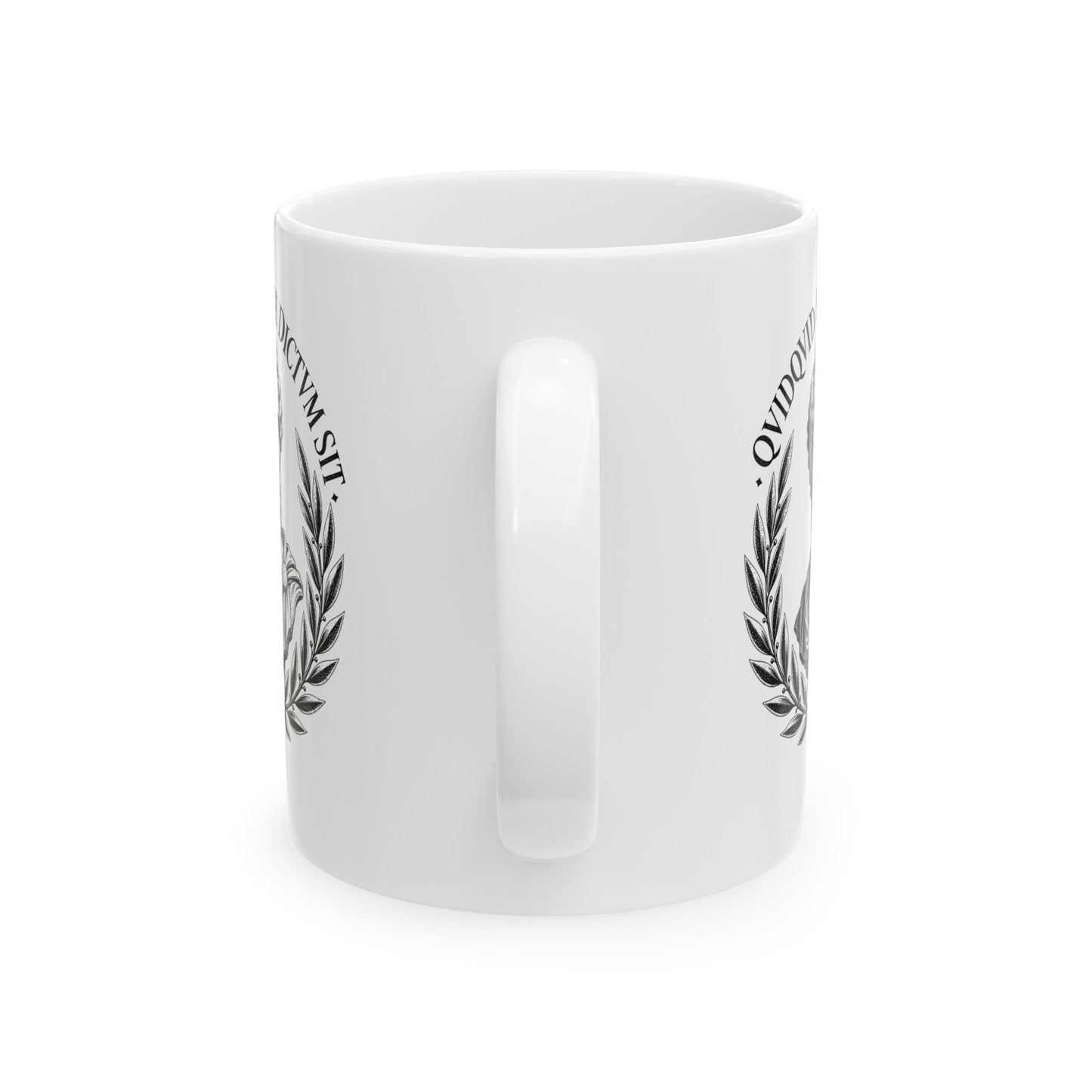 QuidQuid Latine Dictum Sit Statue Sounds Good Latin Ceramic Mug, (11oz, 15oz)