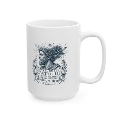 Running with the Stars Aurelius Quote Ceramic Mug, (11oz, 15oz)