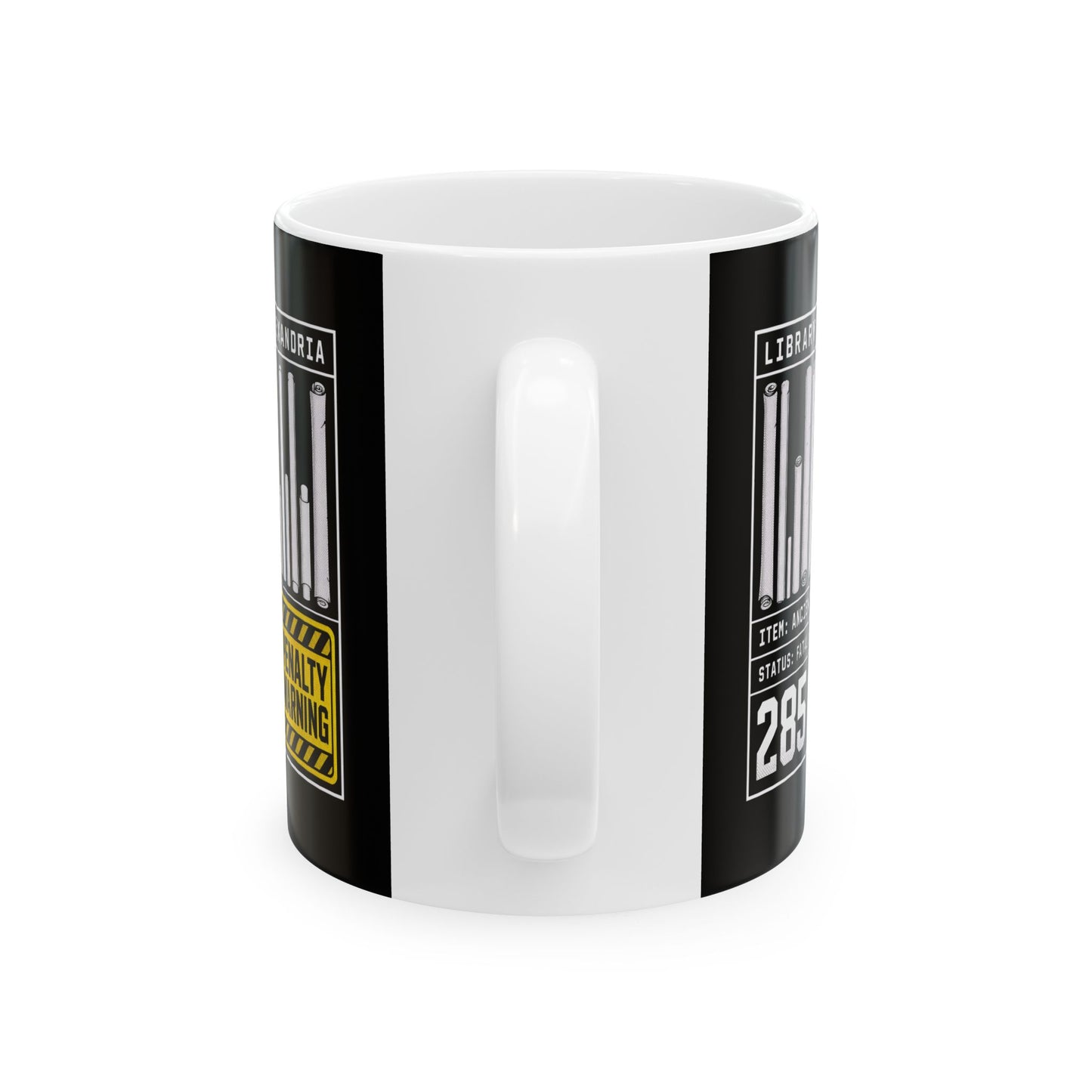 Library of Alexandria Fatally Overdue Scroll Ceramic Mug, (11oz, 15oz)