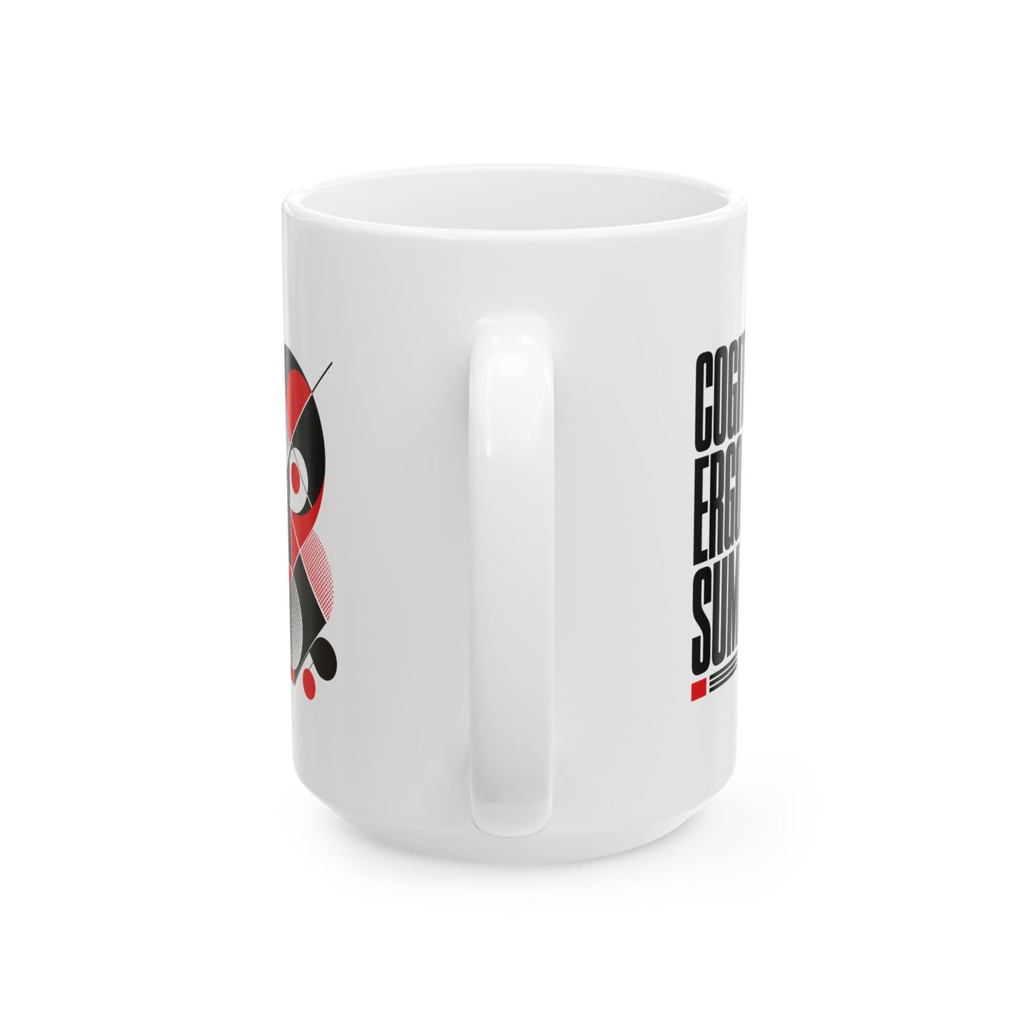 Cogito Ergo Sum Swiss Typography Ceramic Mug, (11oz, 15oz)
