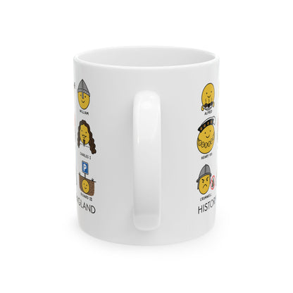 A Humorous History of England Grid Ceramic Mug, (11oz, 15oz)