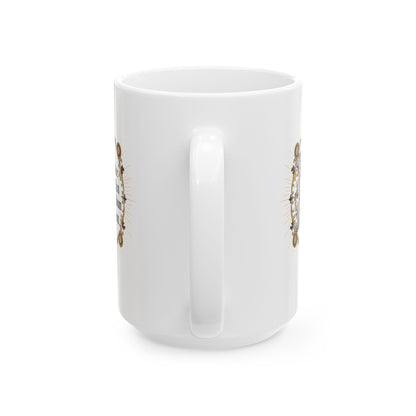 I Live on Coffee Poetry Old English Ceramic Mug, (11oz, 15oz)