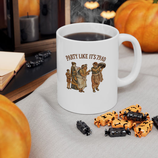 Party Like It's 79 Pompeii Mosaic Ceramic Mug, (11oz, 15oz)