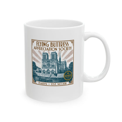 Flying Buttress Appreciation Art Nouveau Ceramic Mug, (11oz, 15oz)