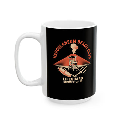 Herculaneum Beach Club Lifeguard Ceramic Mug, (11oz, 15oz)