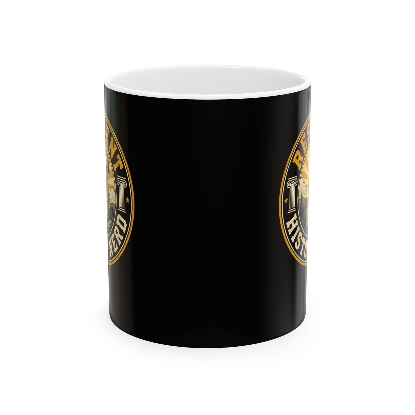 Resident History Nerd Badge Style Ceramic Mug, (11oz, 15oz)