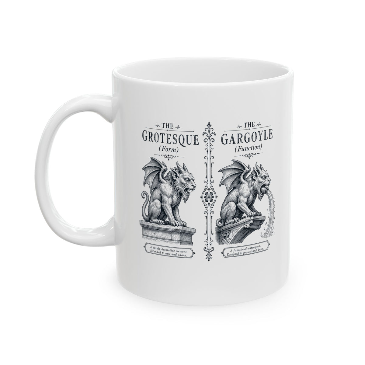 Gargoyle vs Grotesque Ceramic Mug, (11oz, 15oz)