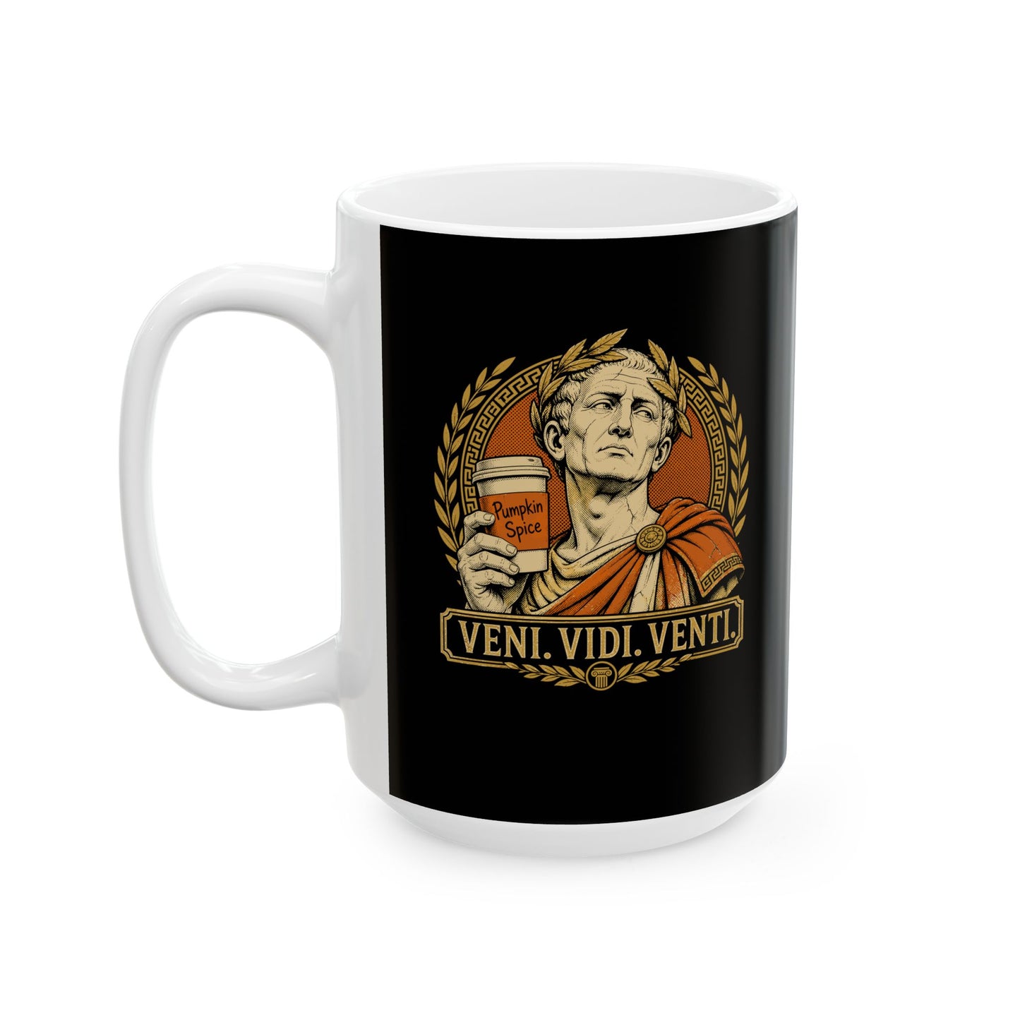 Caesar Venti Pumpkin Spice Ceramic Mug, (11oz, 15oz)
