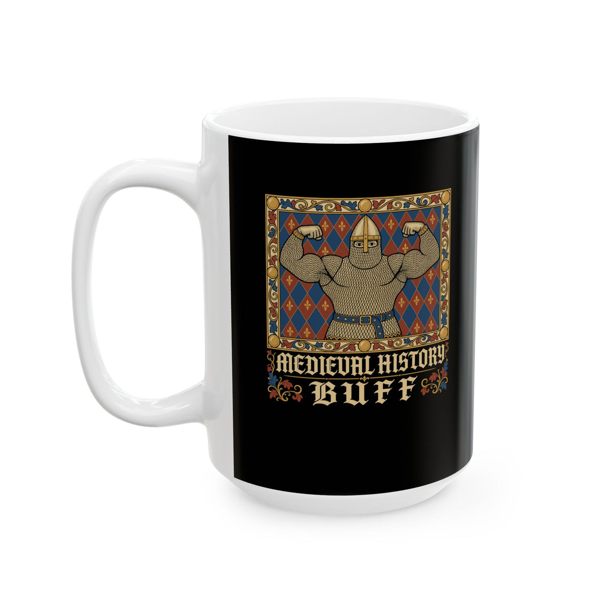 Medieval History Buff Knight Ceramic Mug, (11oz, 15oz)