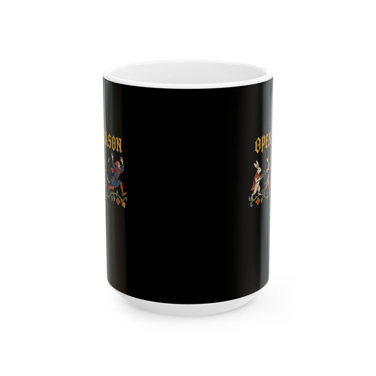 Open Season Medieval Marginalia Rabbits Ceramic Mug, (11oz, 15oz)