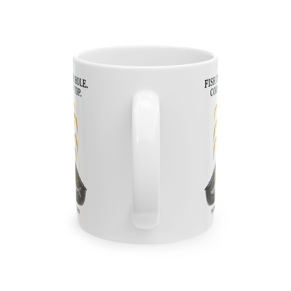 Fish in the Hole Corn on Top Ceramic Mug, (11oz, 15oz)