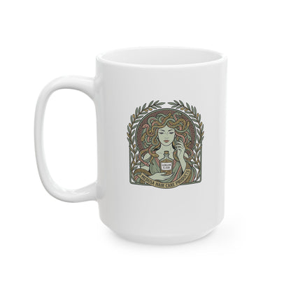 Medusa Hair Care Products Art Nouveau  Ceramic Mug, (11oz, 15oz)