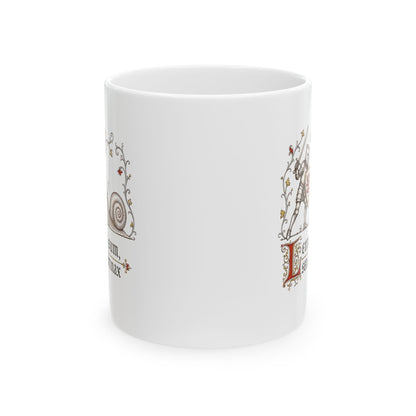 Knight vs Snail Marginalia Ceramic Mug, (11oz, 15oz)