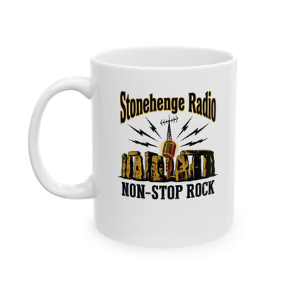 Stonehenge Radio Non-Stop Rock Ceramic Mug, (11oz, 15oz)