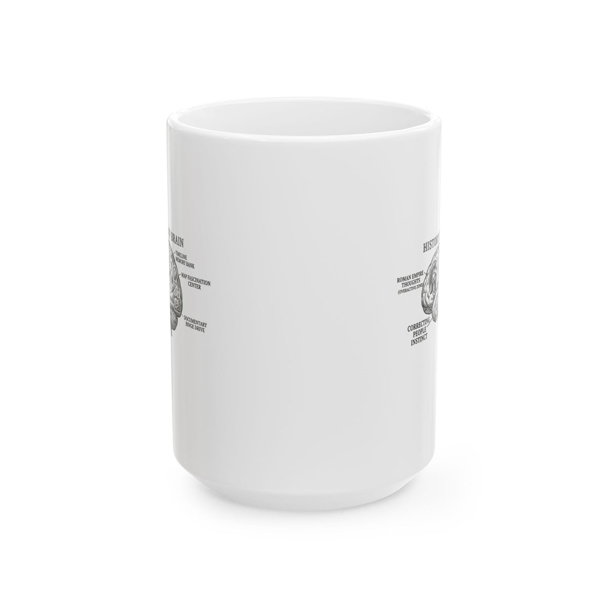 History Buff Brain Ceramic Mug, (11oz, 15oz)
