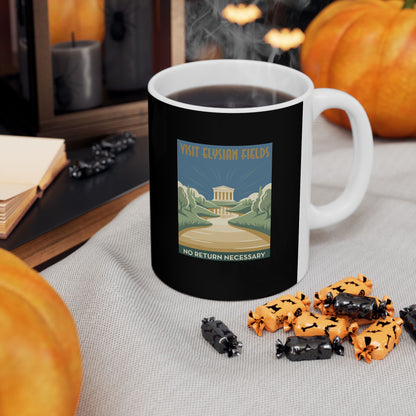 Visit Elysian Fields Retro Tourism Ceramic Mug, (11oz, 15oz)