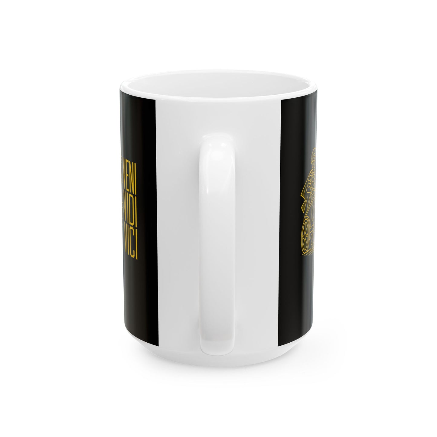 Veni Vidi Vici Line Art Charioteer Ceramic Mug, (11oz, 15oz)