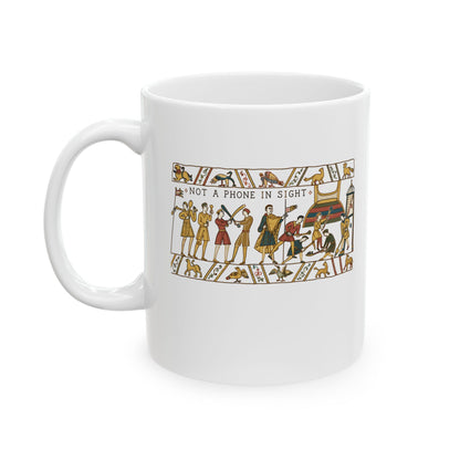 Bayeux Tapestry Not a Phone in Sight Ceramic Mug, (11oz, 15oz)