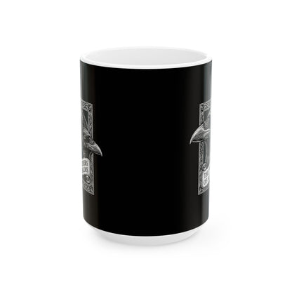 Huginn and Muninn Odin Ravens the Watchers Ceramic Mug, (11oz, 15oz)
