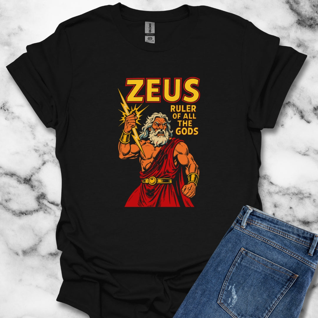 Zeus Ruler of All the Gods Comic Book Style T-Shirt