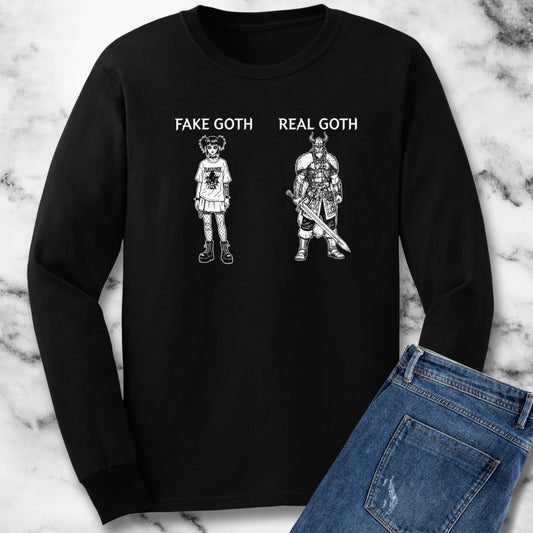 Fake Goth Real Goth Unisex Long Sleeve Tee