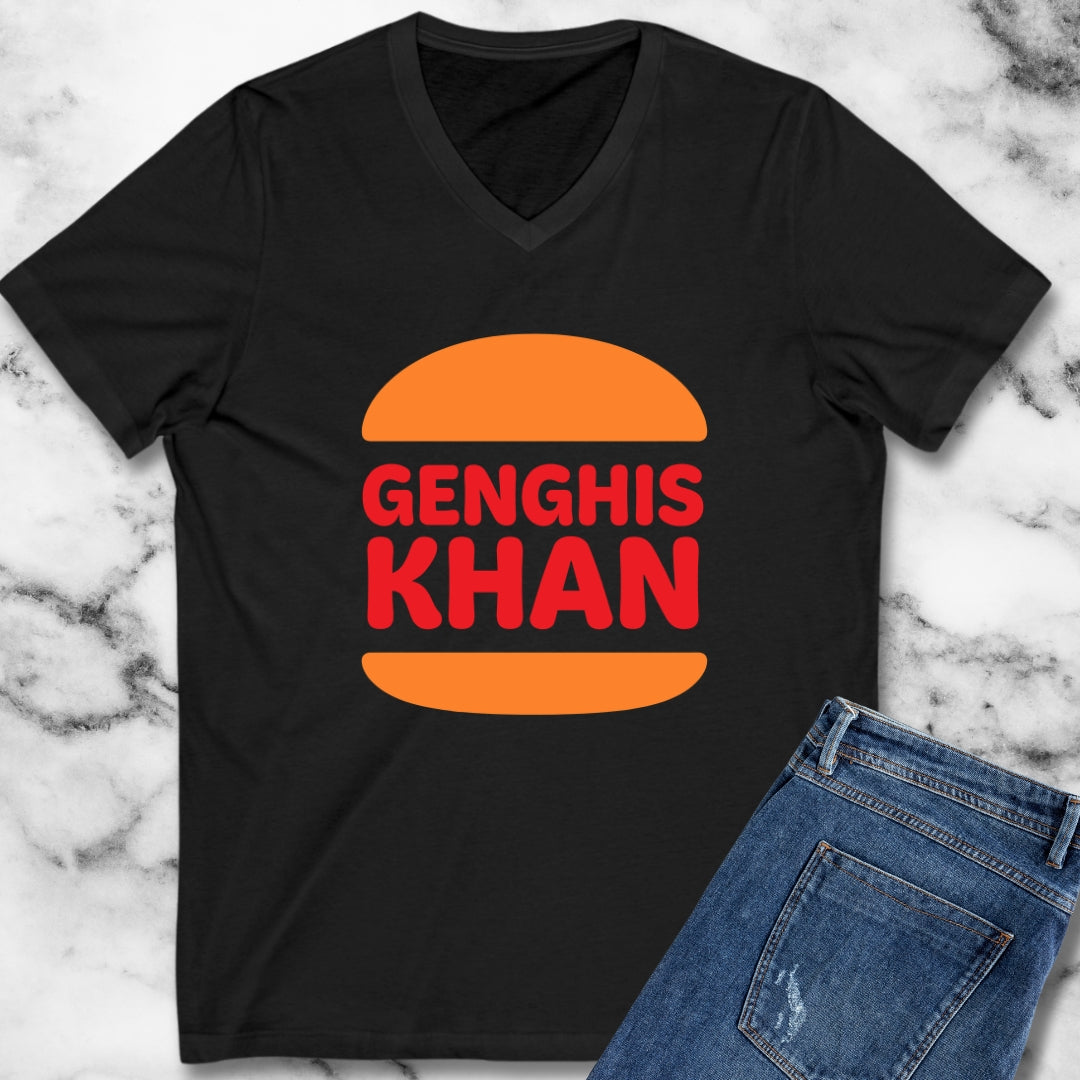 Genghis Khan Burger Logo V-Neck