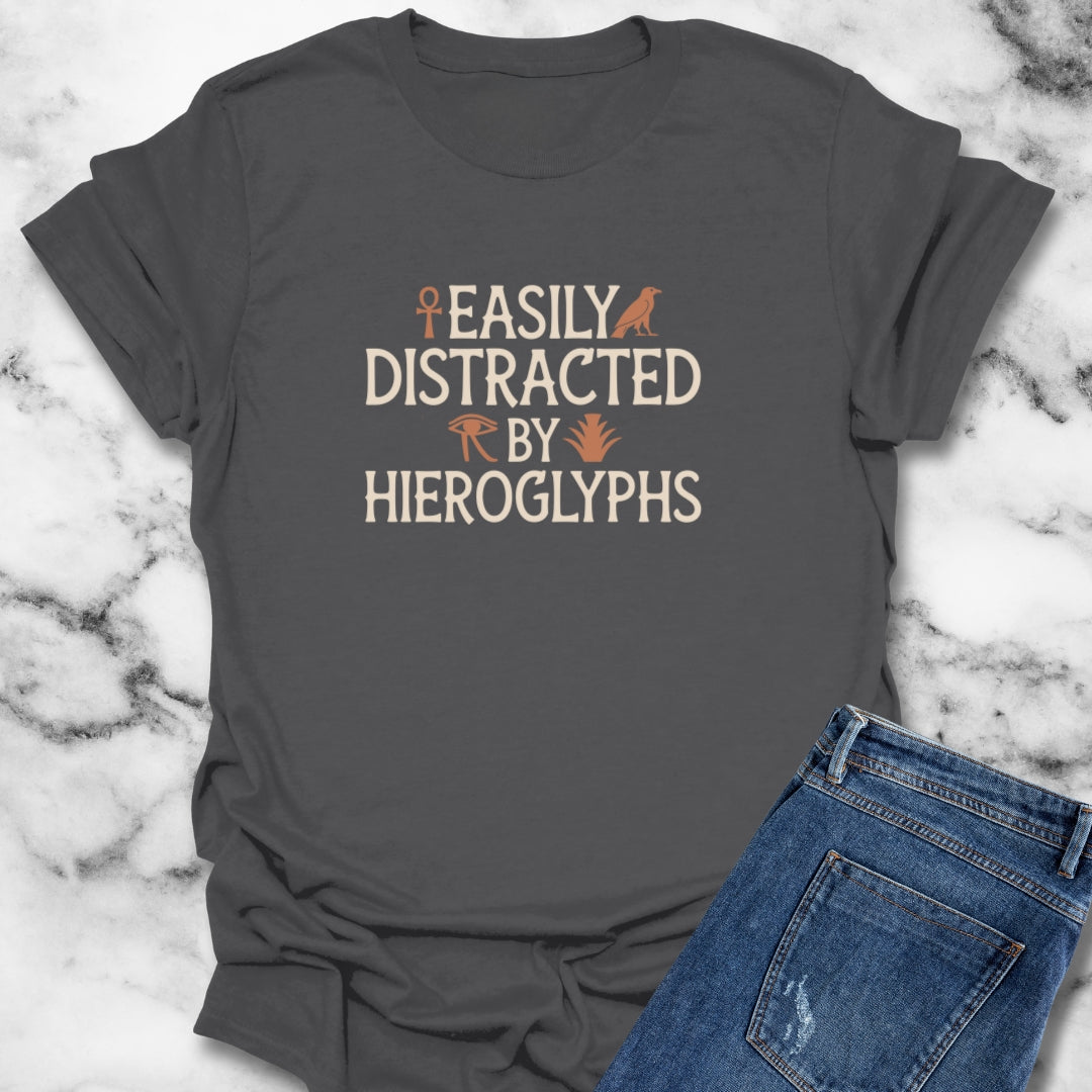 Easily Distracted by Hieroglyphs Egyptian Unisex Lightweight T-Shirt