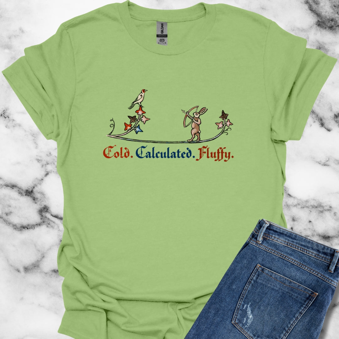 Cold Calculated Fluffy Rabbit Archer Medieval Marginalia Unisex Lightweight T-Shirt