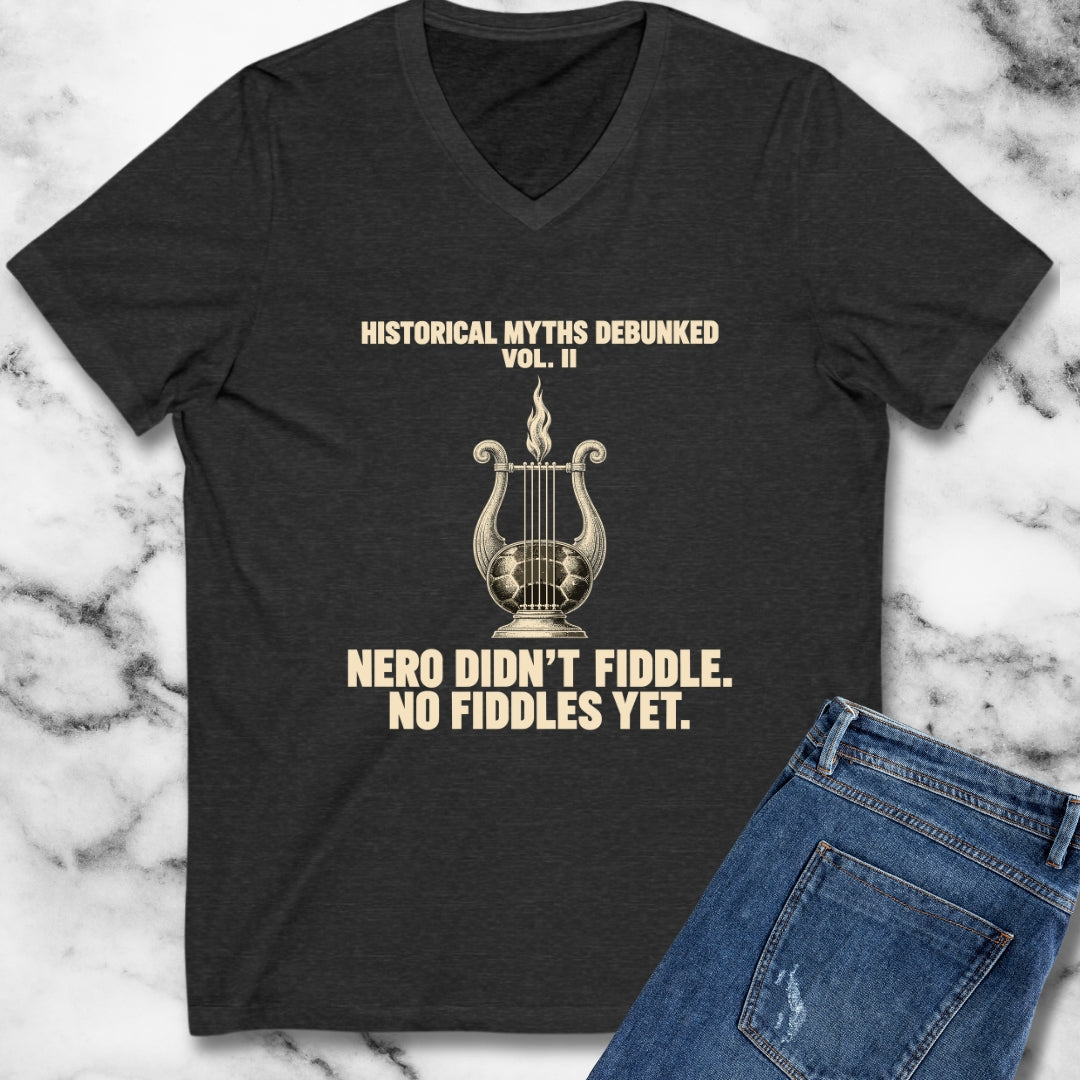 Historical Myths Debunked Vol II Nero Fiddle V-Neck