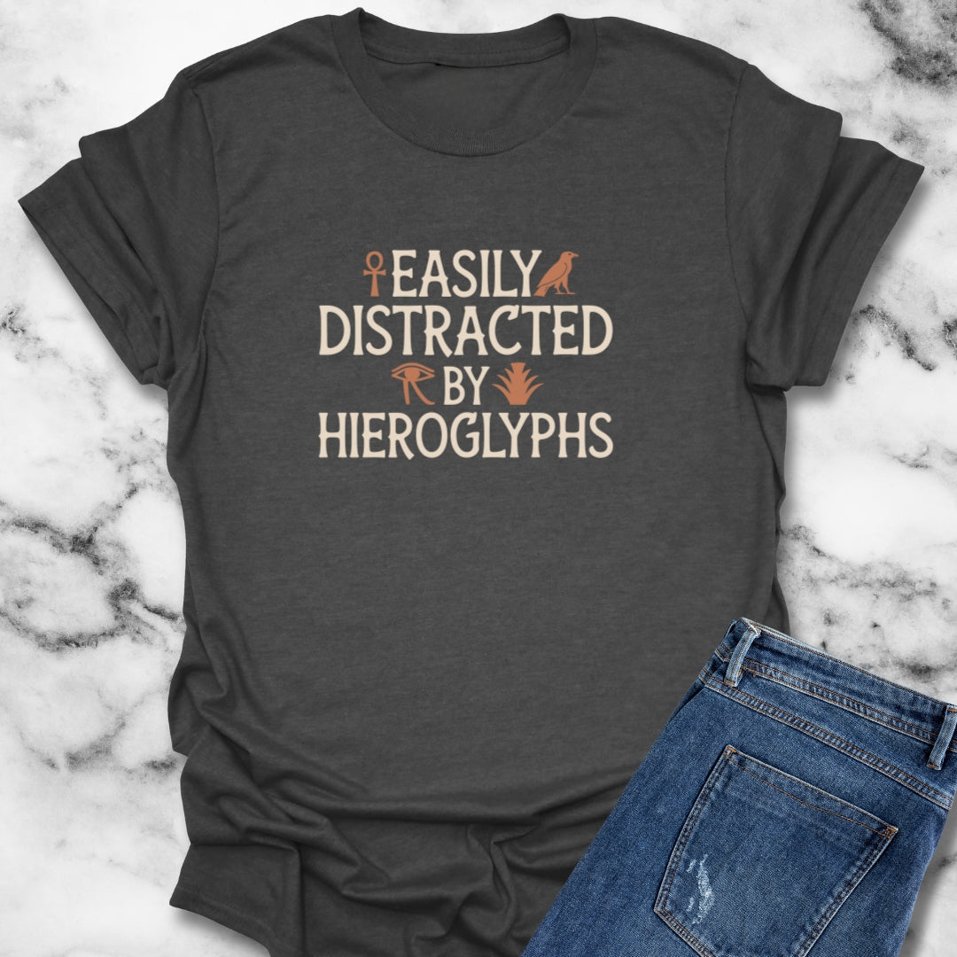 Easily Distracted by Hieroglyphs Egyptian Unisex Lightweight T-Shirt