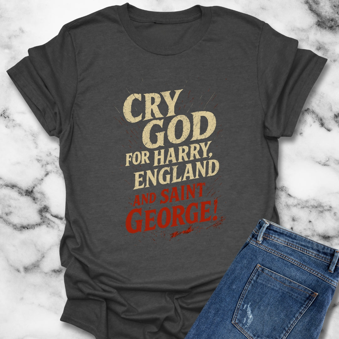 Cry God for Harry England Saint George Siege of Harfleur Unisex Lightweight T-Shirt