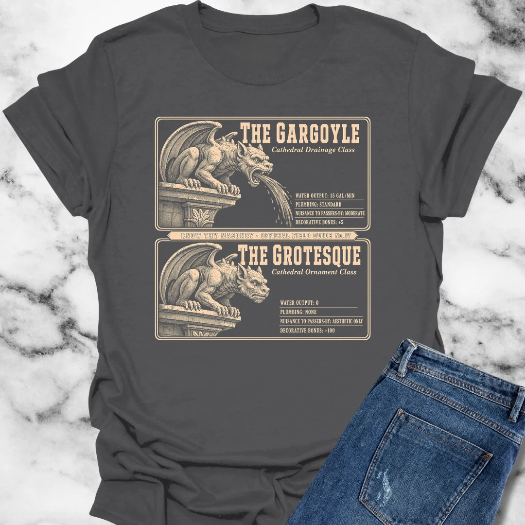 Gargoyle vs Grotesque Field Guide T-Shirt