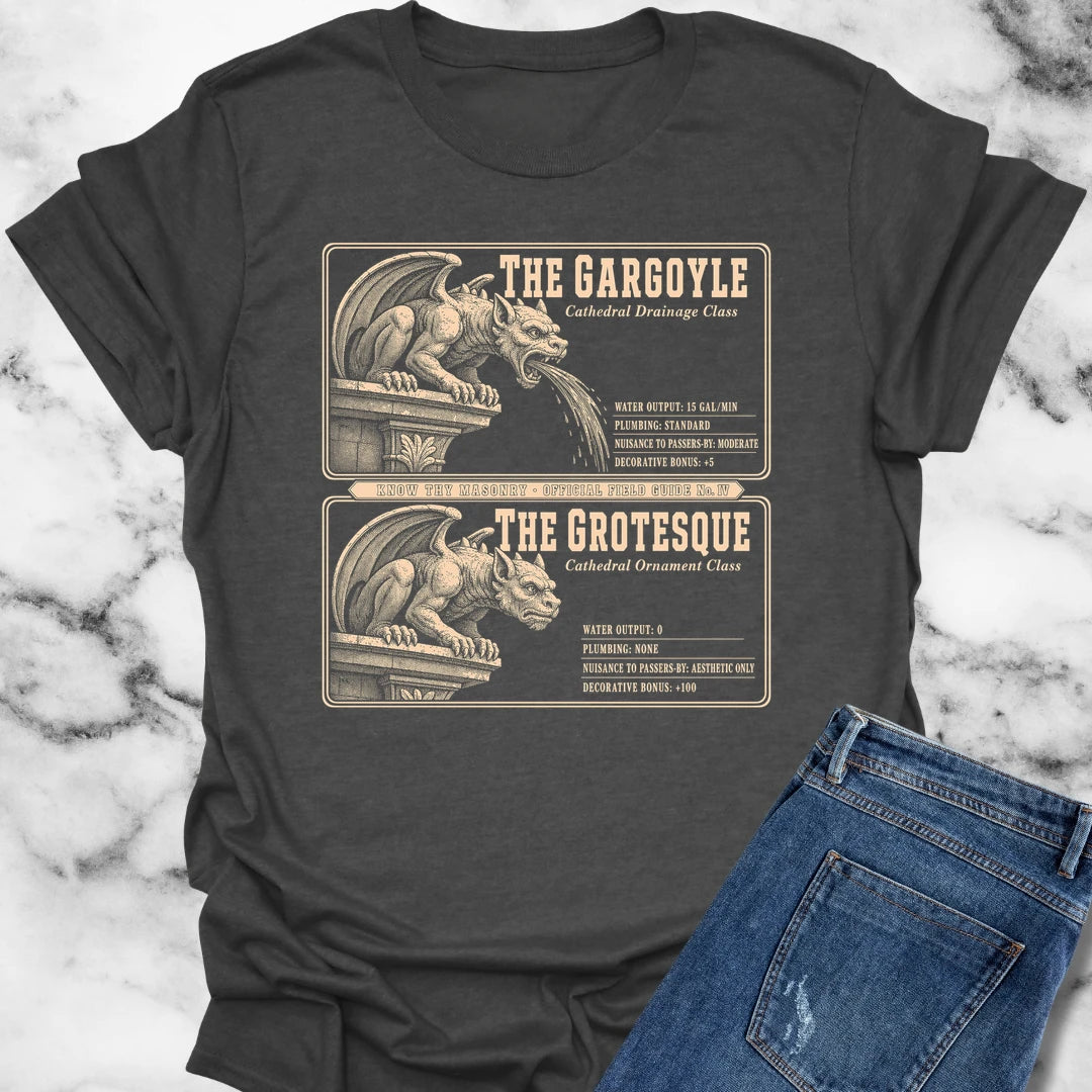Gargoyle vs Grotesque Field Guide T-Shirt