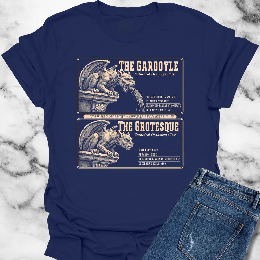 Gargoyle vs Grotesque Field Guide T-Shirt