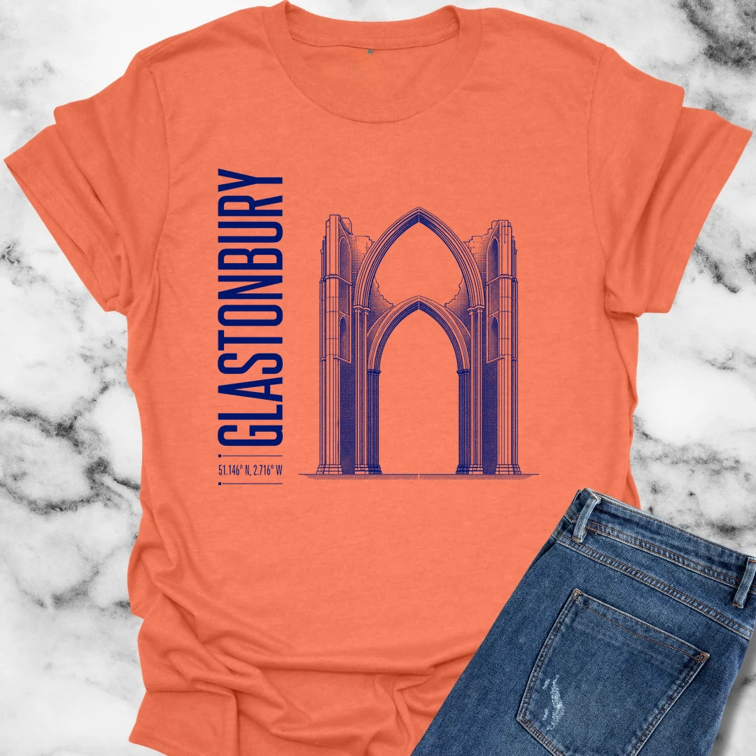Glastonbury Abbey Blueprint T-Shirt