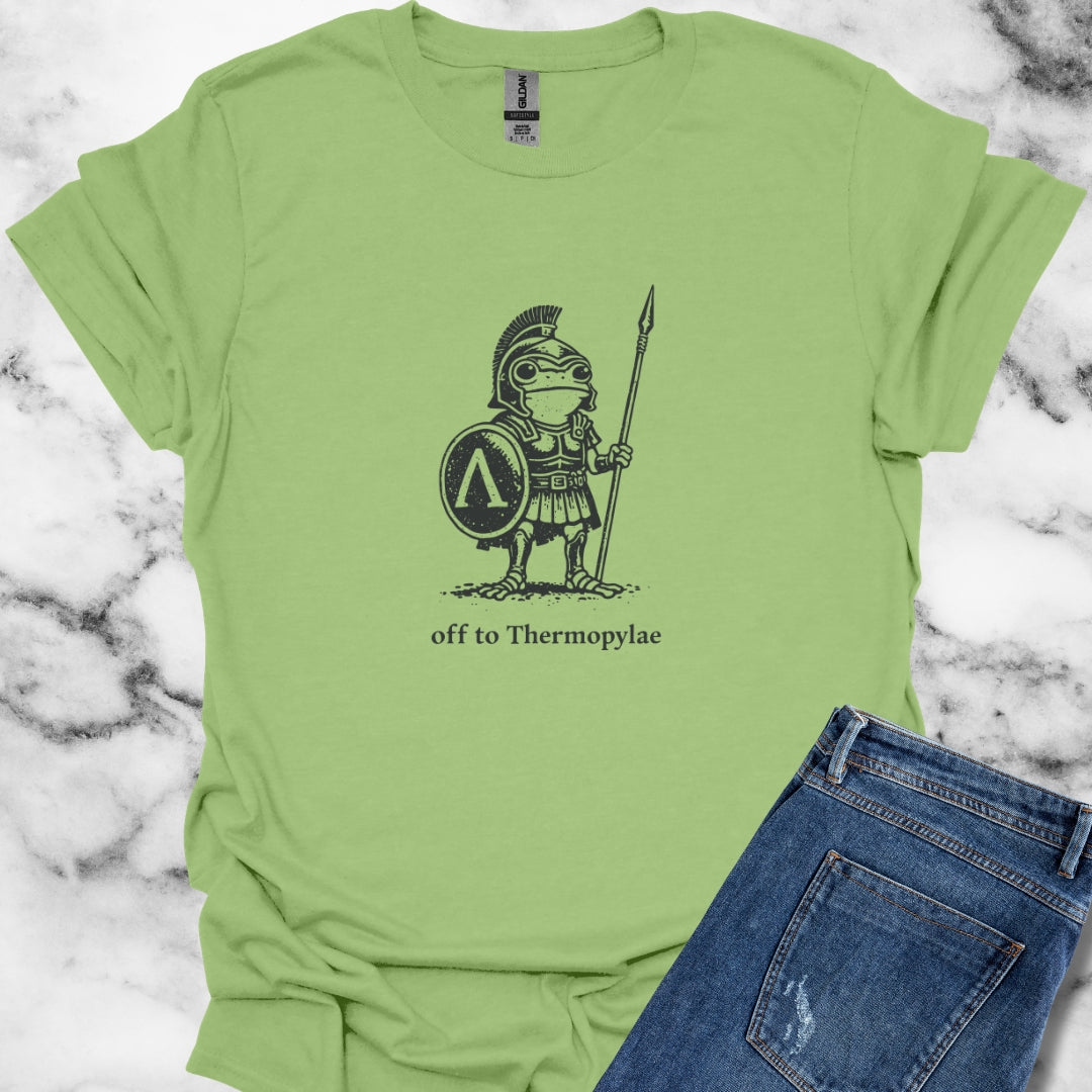 Hoplite Spartan Frog Off to Thermopylae Unisex Lightweight T-Shirt