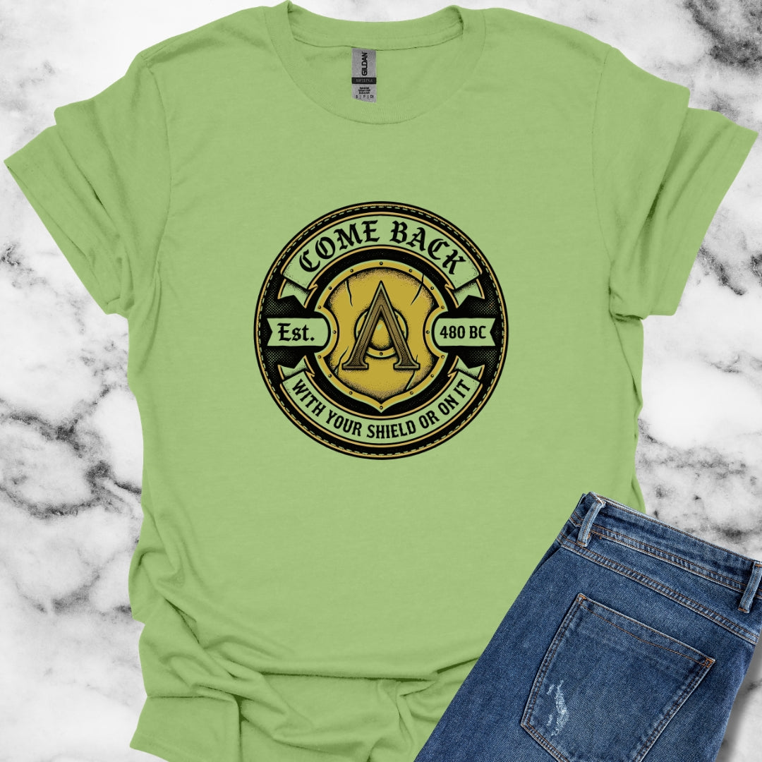 Spartan Quote With Shield Or On It Unisex Lightweight T-Shirt