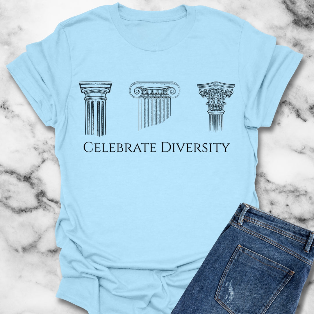 Celebrate Diversity Ancient Greek Columns Ionic Doric Corinthian T-Shirt