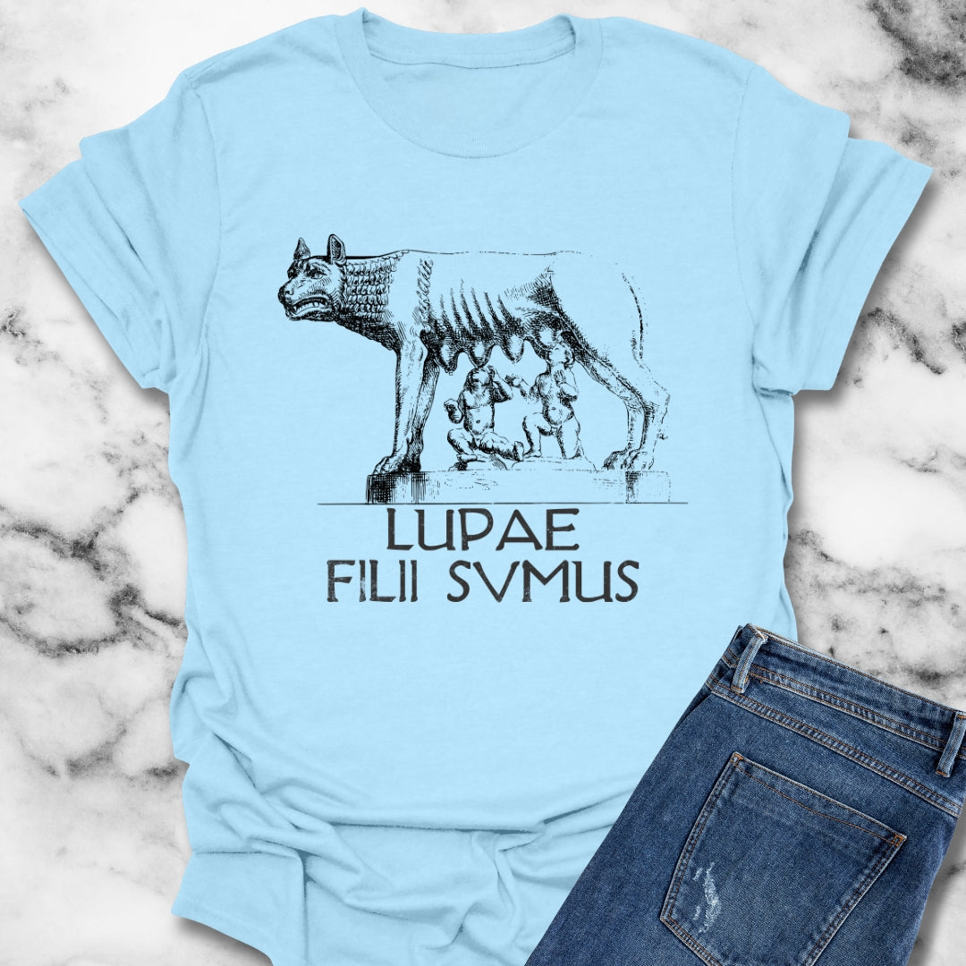 She Wolf Romulus Remus Lupae Filii Sumus T-Shirt