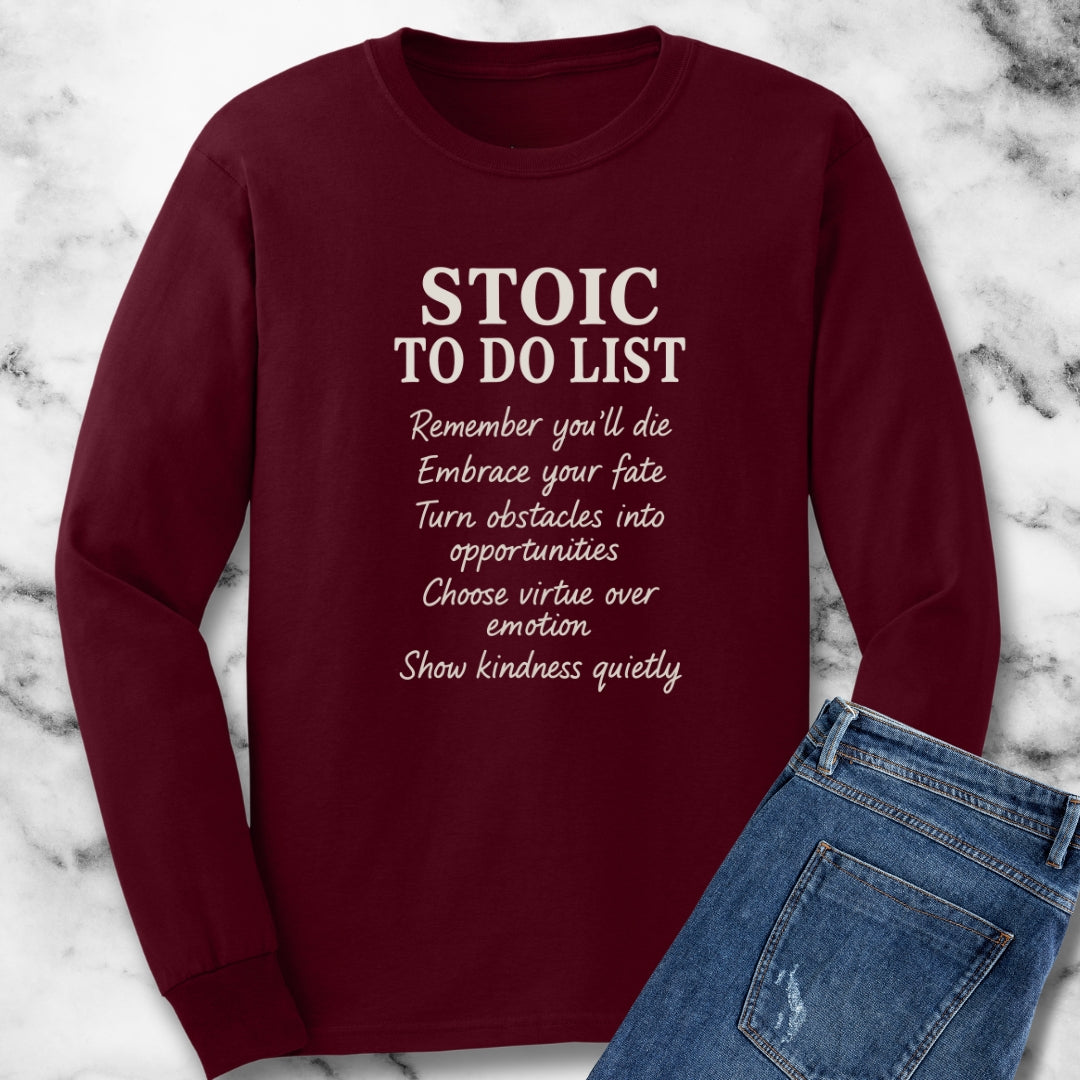Stoic To Do List Unisex Long Sleeve Tee