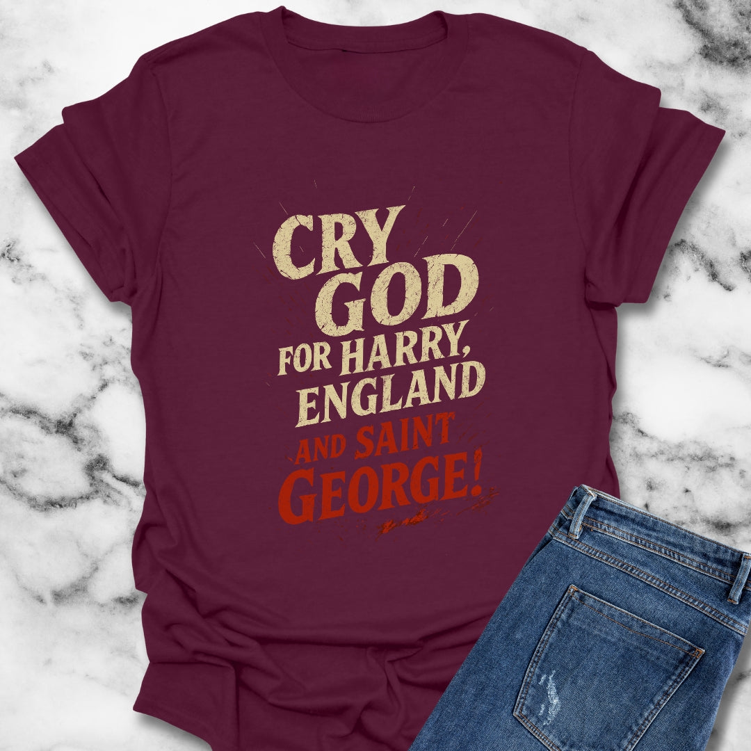 Cry God for Harry England Saint George Siege of Harfleur Unisex Lightweight T-Shirt