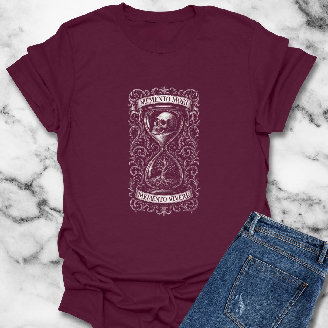 Memento Mori Memento Vivere Remember you Must Die and Live Stoic T-Shirt