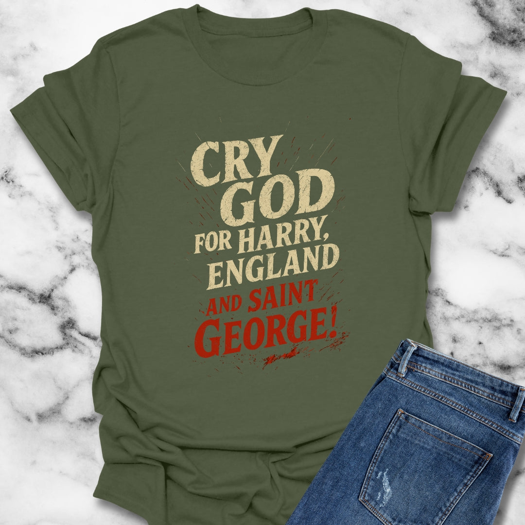 Cry God for Harry England Saint George Siege of Harfleur Unisex Lightweight T-Shirt
